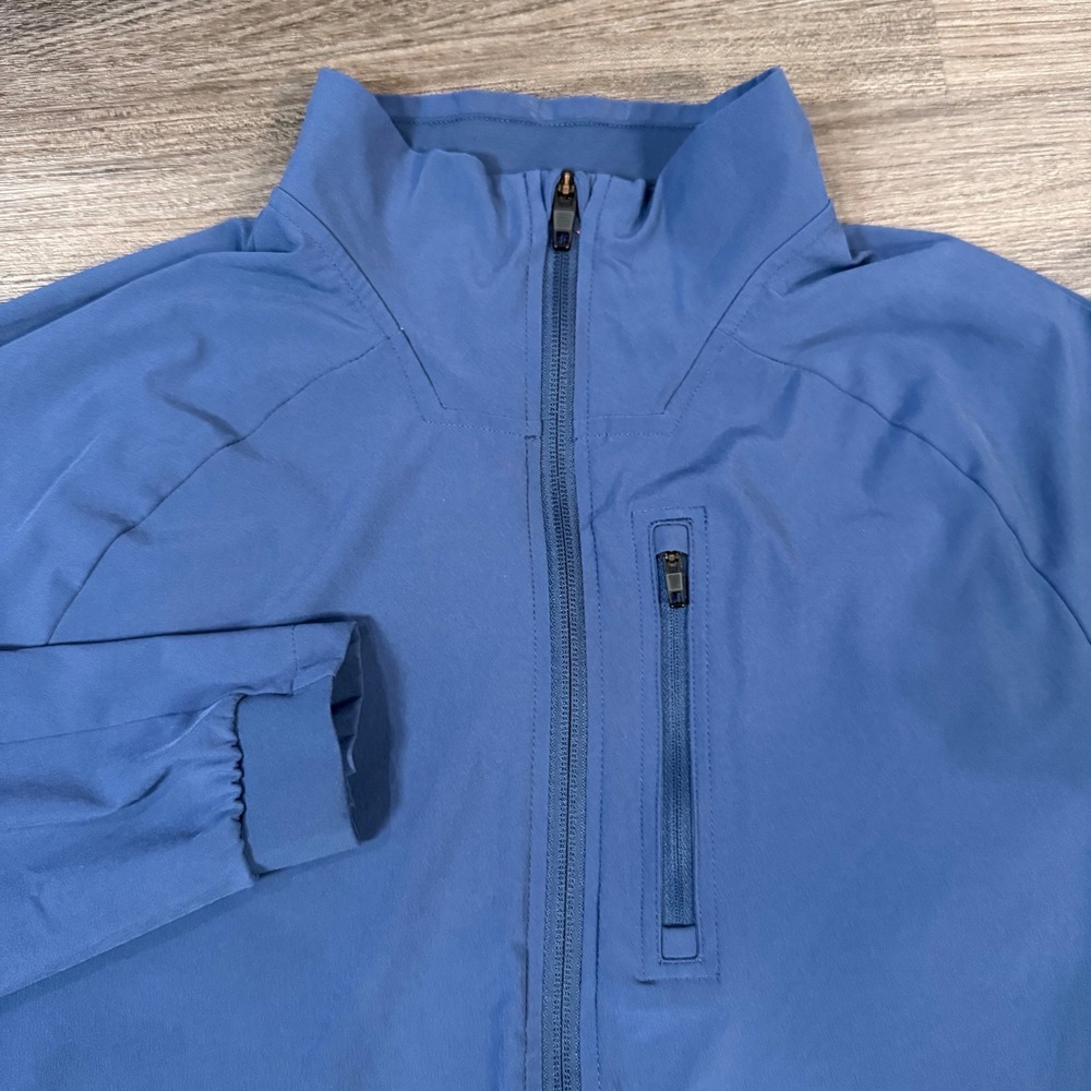 Adidas Running Jacket Men's Size Small Blue Full Zip Lightweight Athletic